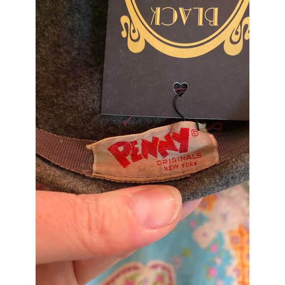 vintage 1960s charcoal gray wool beret 60s hat by Penny bow timeless french - Picture 6 of 7